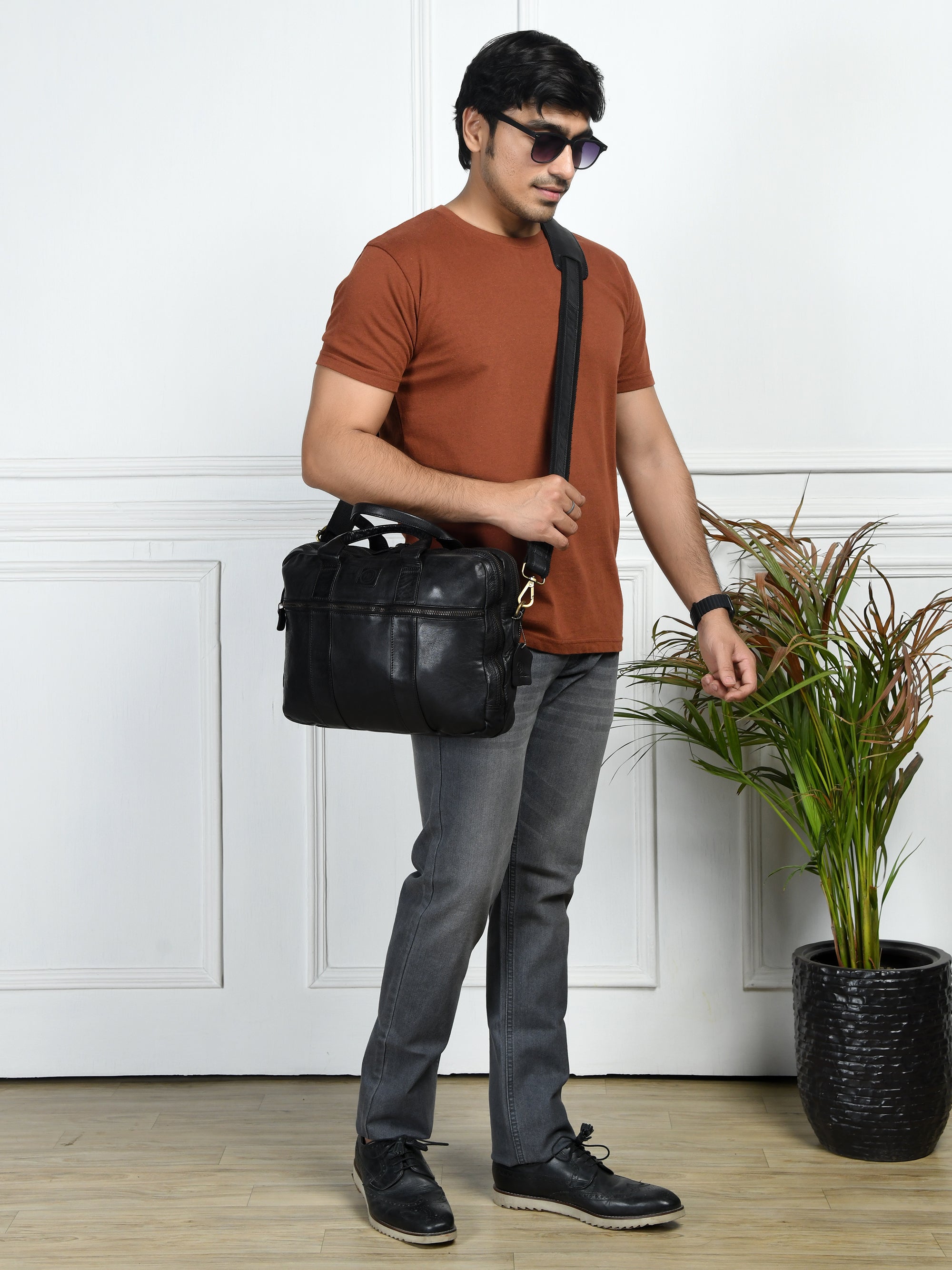 Executive Heritage Leather Laptop Bag